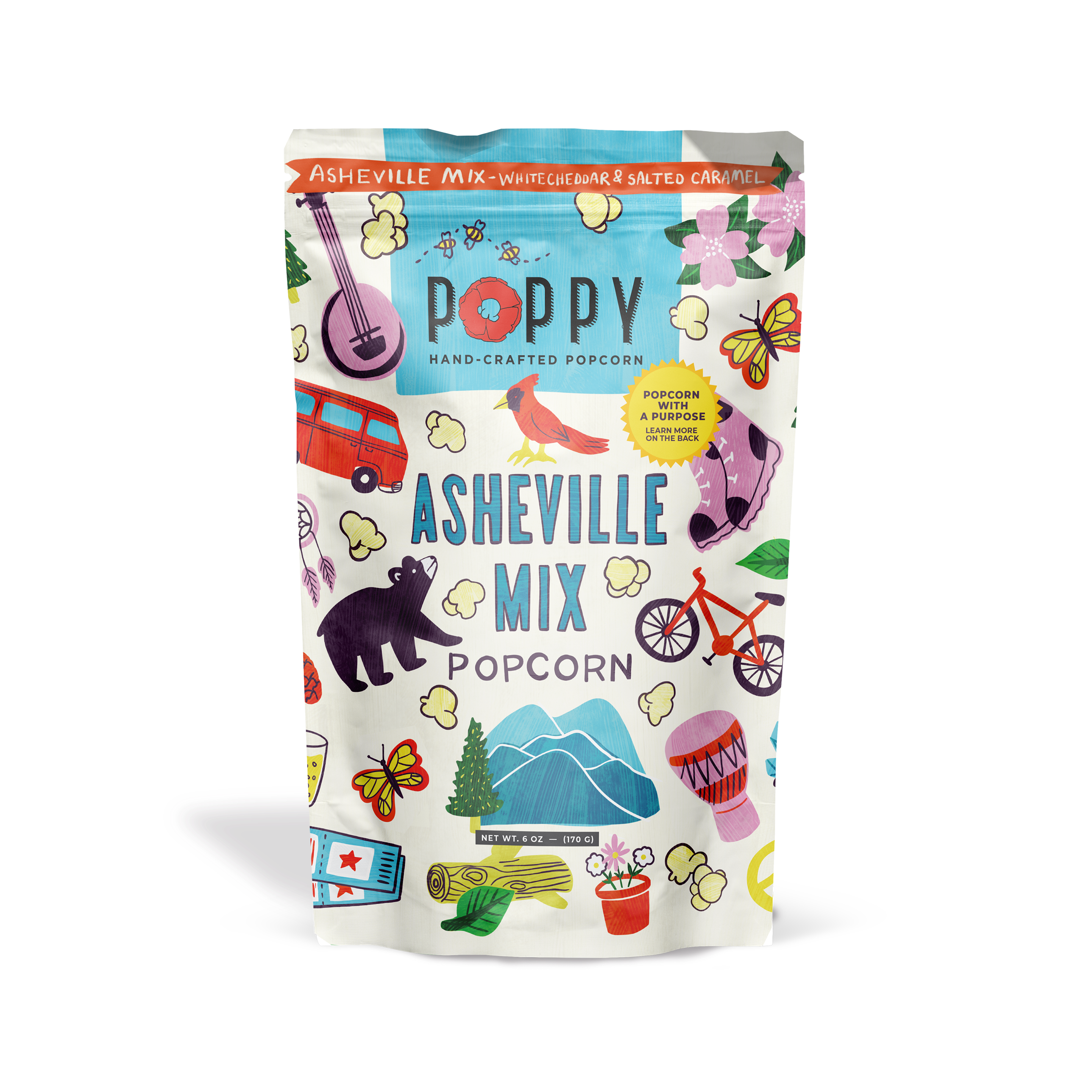 Asheville Mix Artist Bag | Poppy Hand-Crafted Popcorn