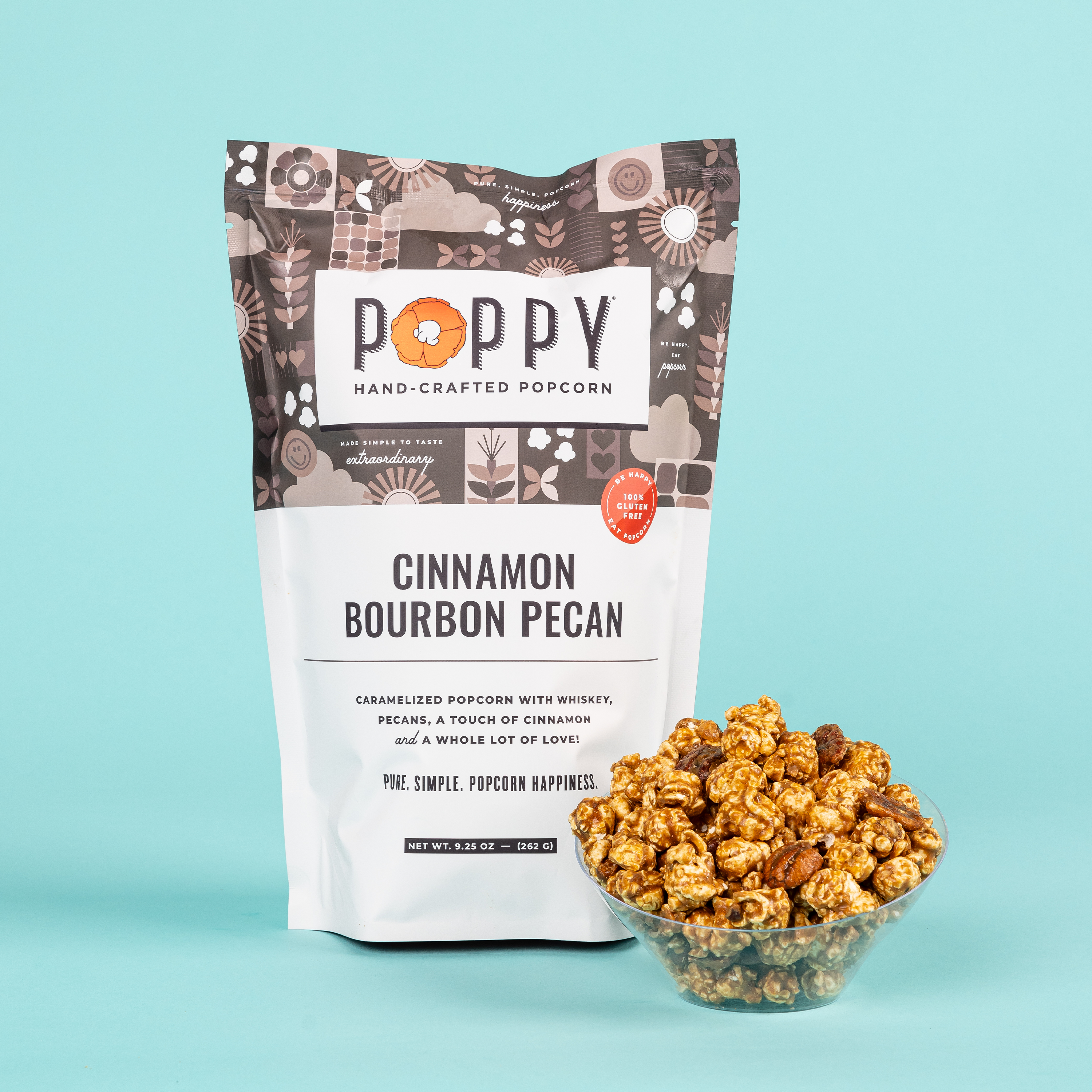 Cinnamon Bourbon Pecan - Case of 12 Bags - Poppy Hand-Crafted Popcorn
