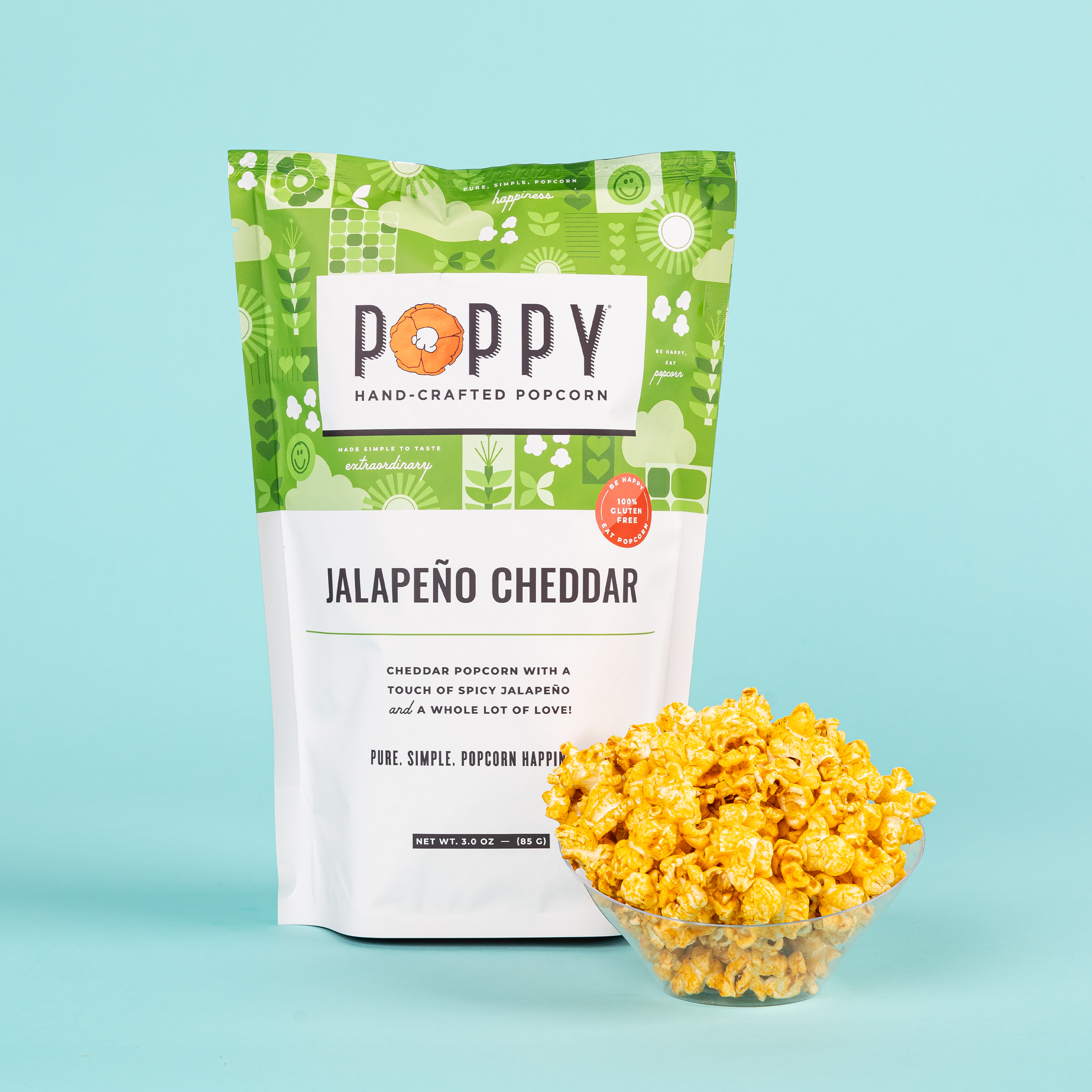 Jalapeno Cheddar - Case of 12 Bags - Poppy Hand-Crafted Popcorn