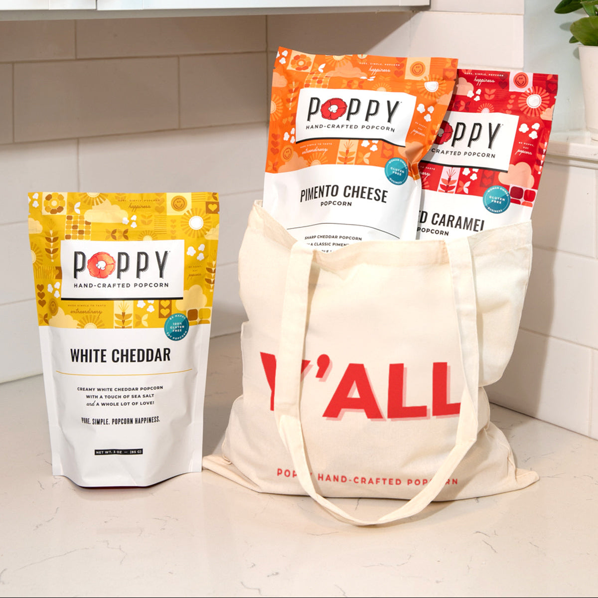 FREE GIFT: Y'all Tote Bag - Poppy Hand-Crafted Popcorn